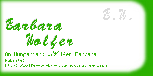 barbara wolfer business card